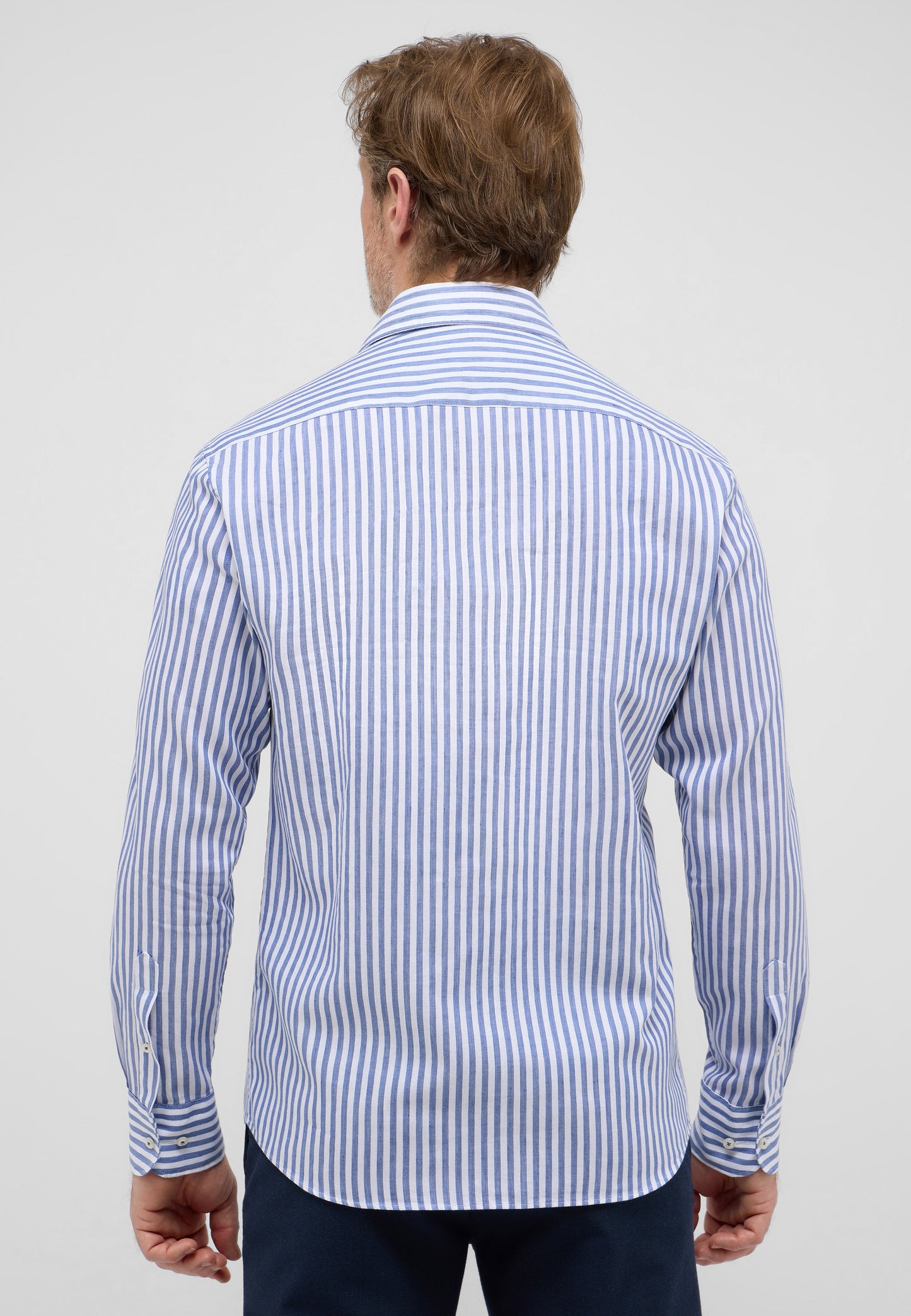 Soft Tailoring Striped Cotton/Linen Modern Fit