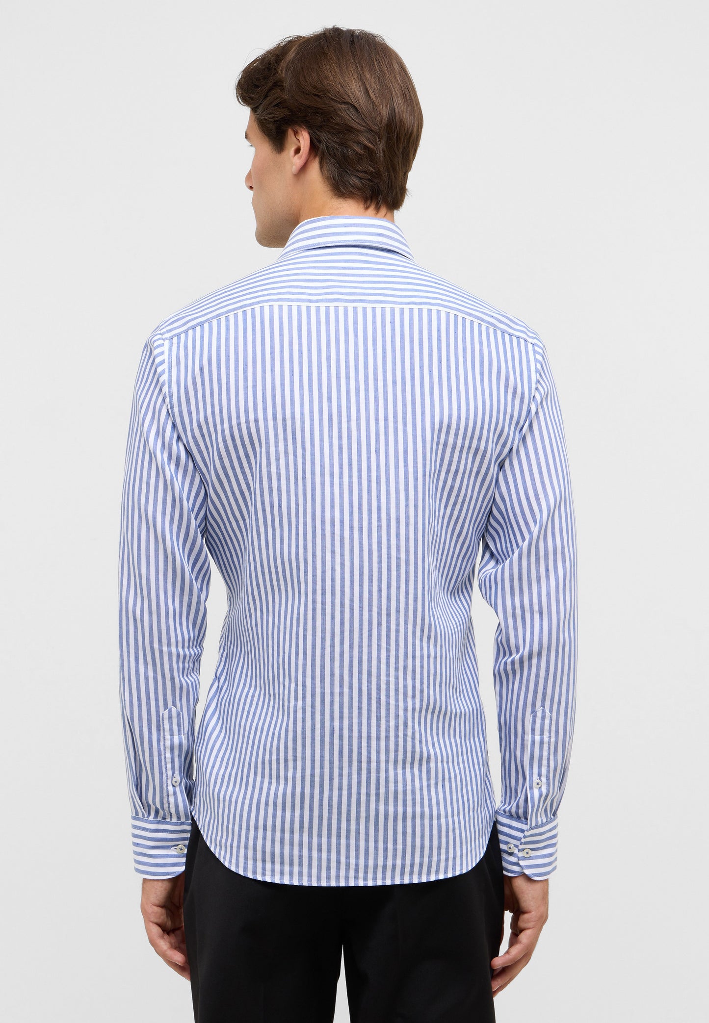 Soft Tailoring Striped Cotton/Linen Slim Fit