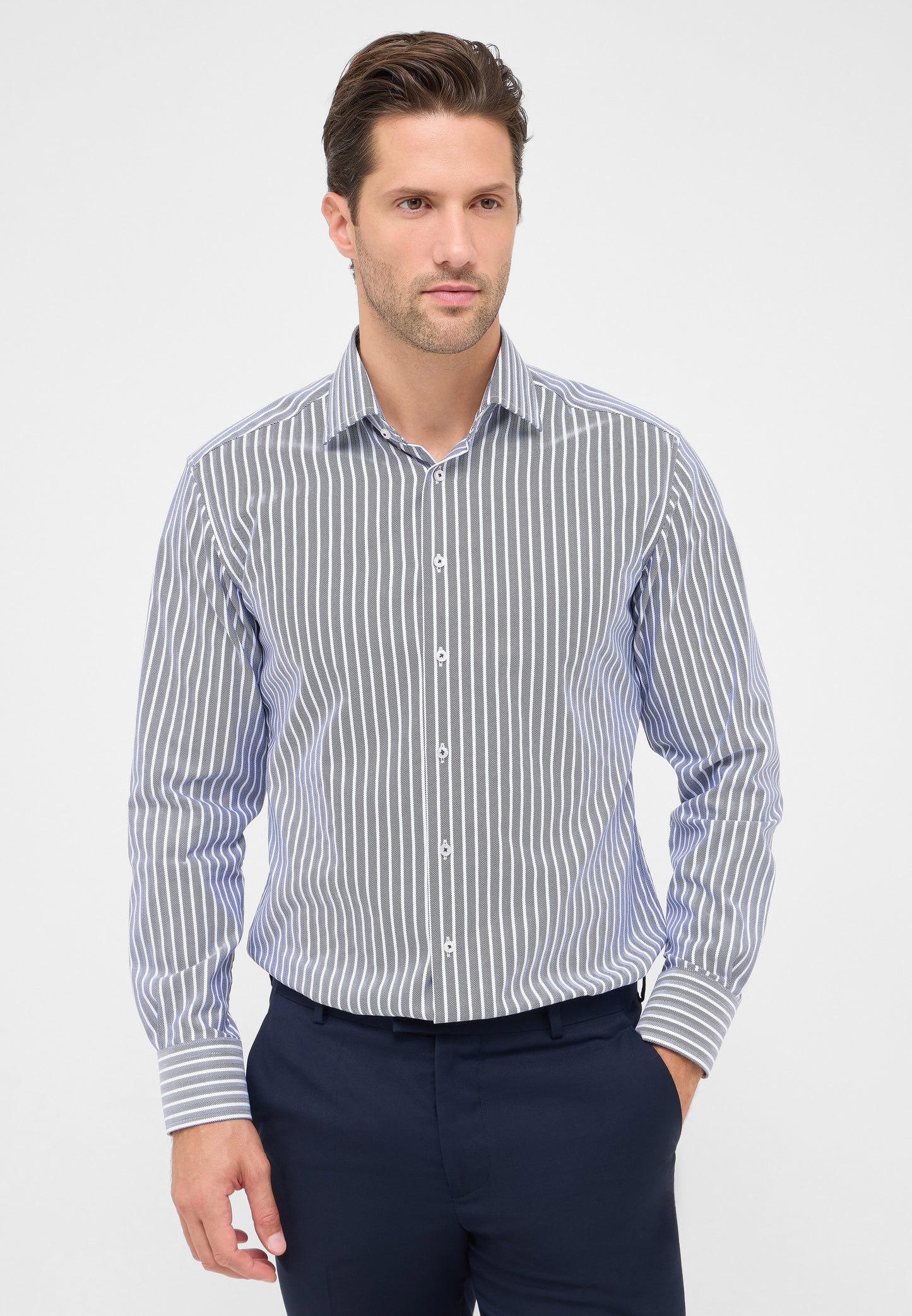 Herringbone Stripe Modern Fit