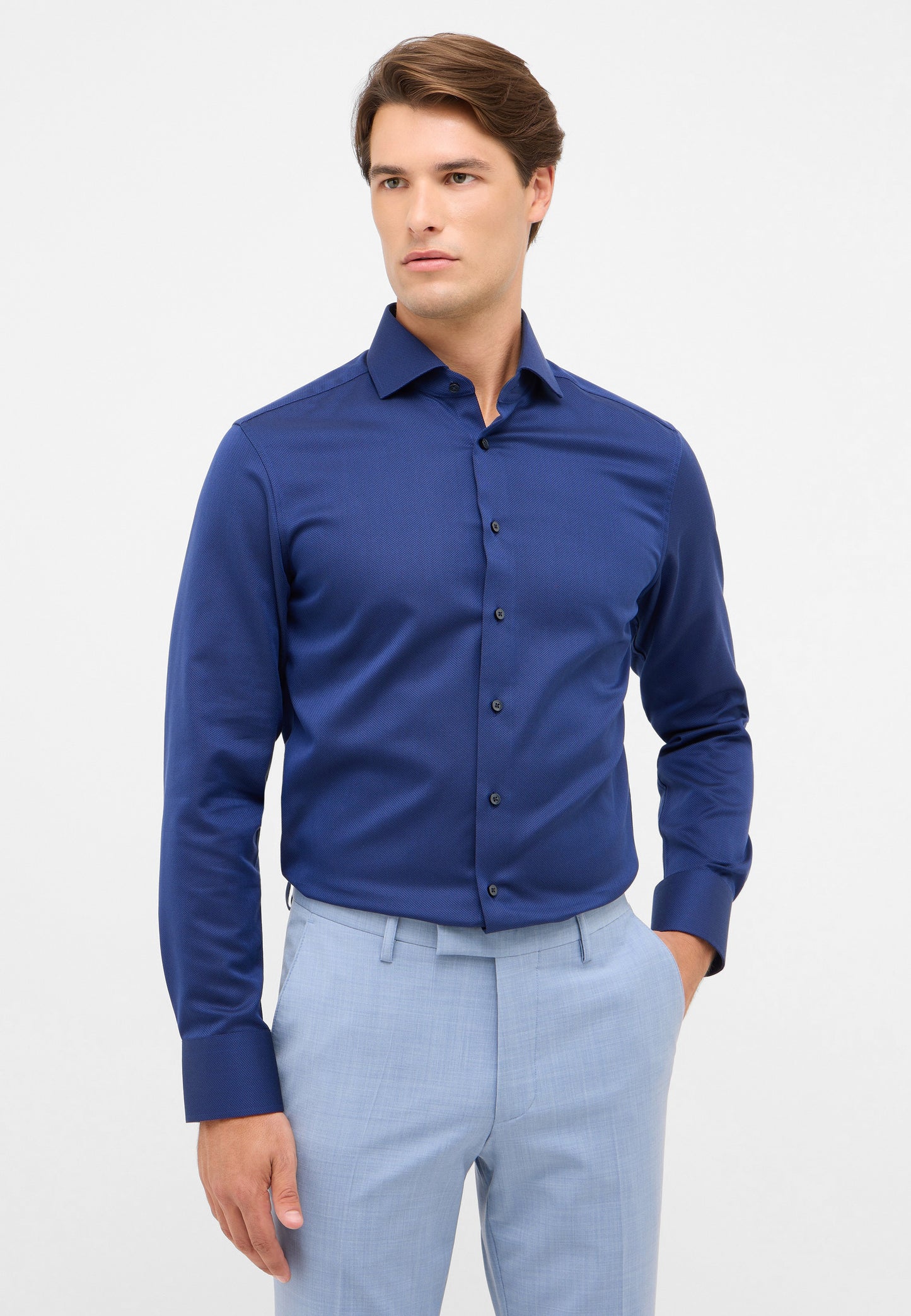 Jewel-Tone Twill Slim Fit