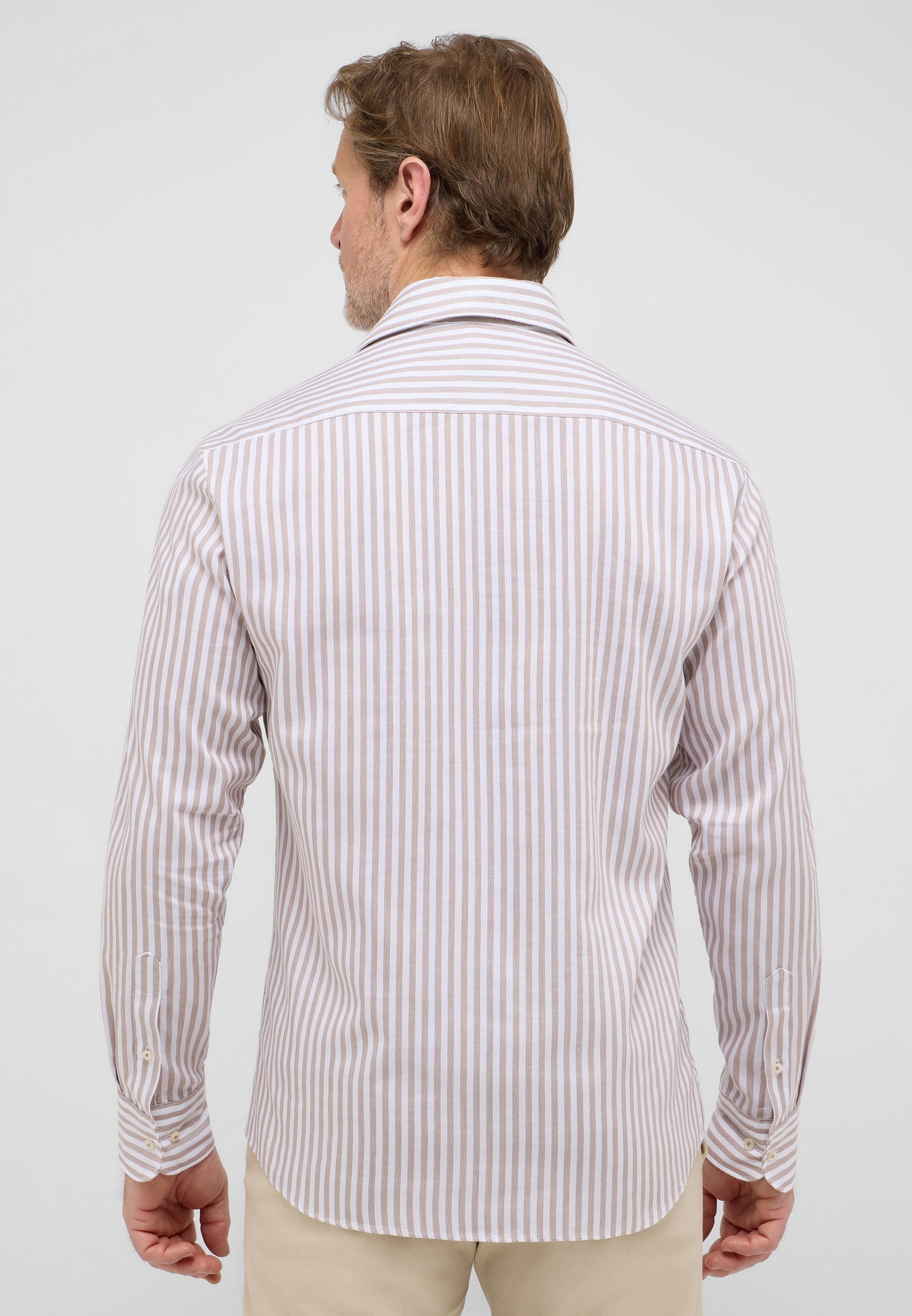 Soft Tailoring Striped Cotton/Linen Modern Fit