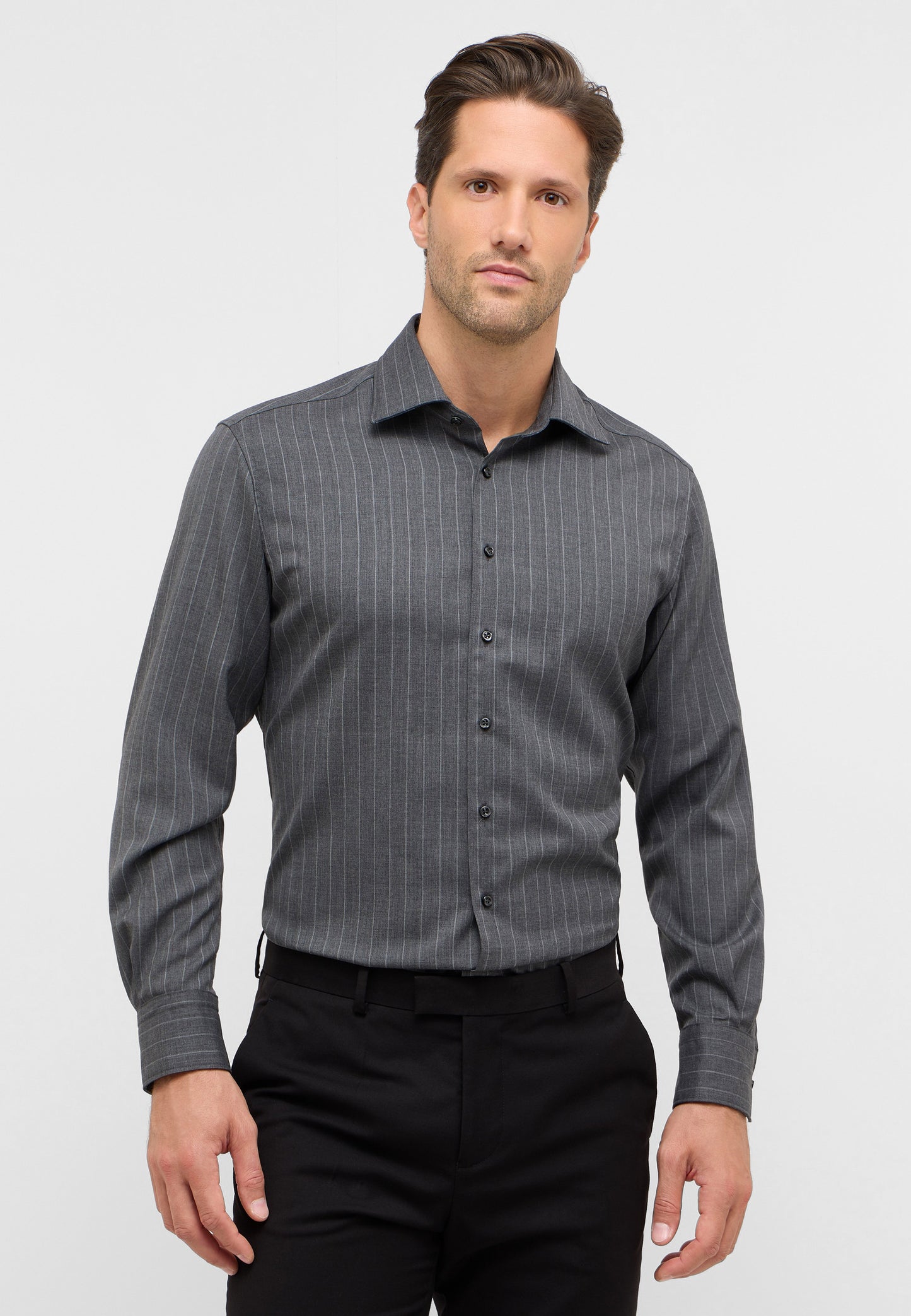 Merino Wool Chalk Stripe Modern Fit