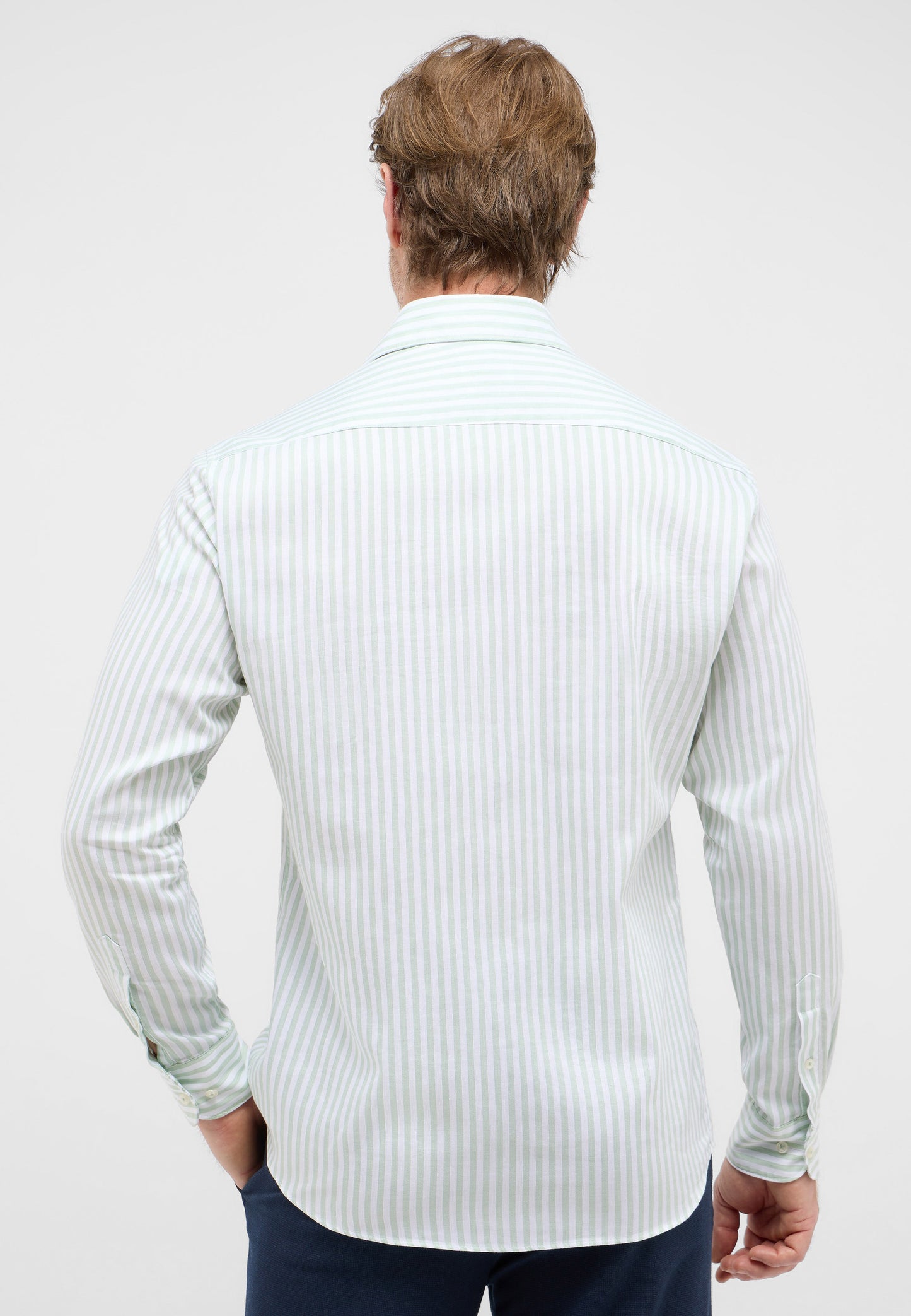 Soft Tailoring Striped Cotton/Linen Modern Fit