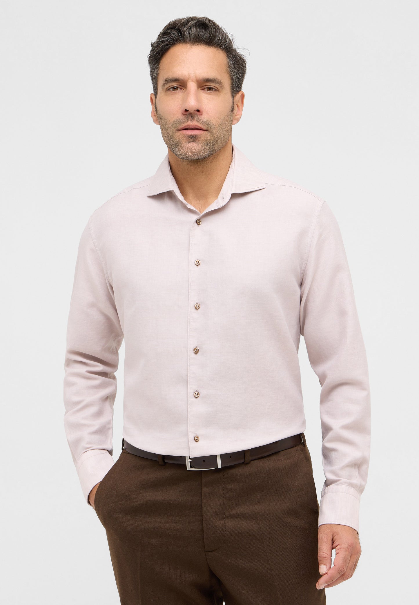 Soft Tailoring Cotton/Linen Twill Modern Fit