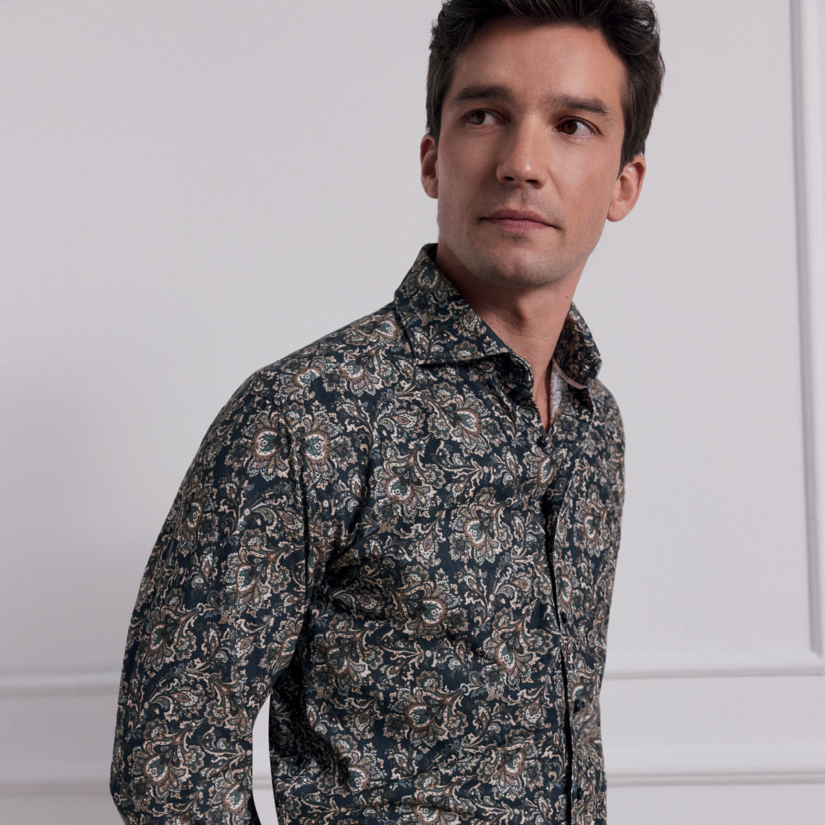 Soft Tailoring Printed Micro Cord Modern Fit