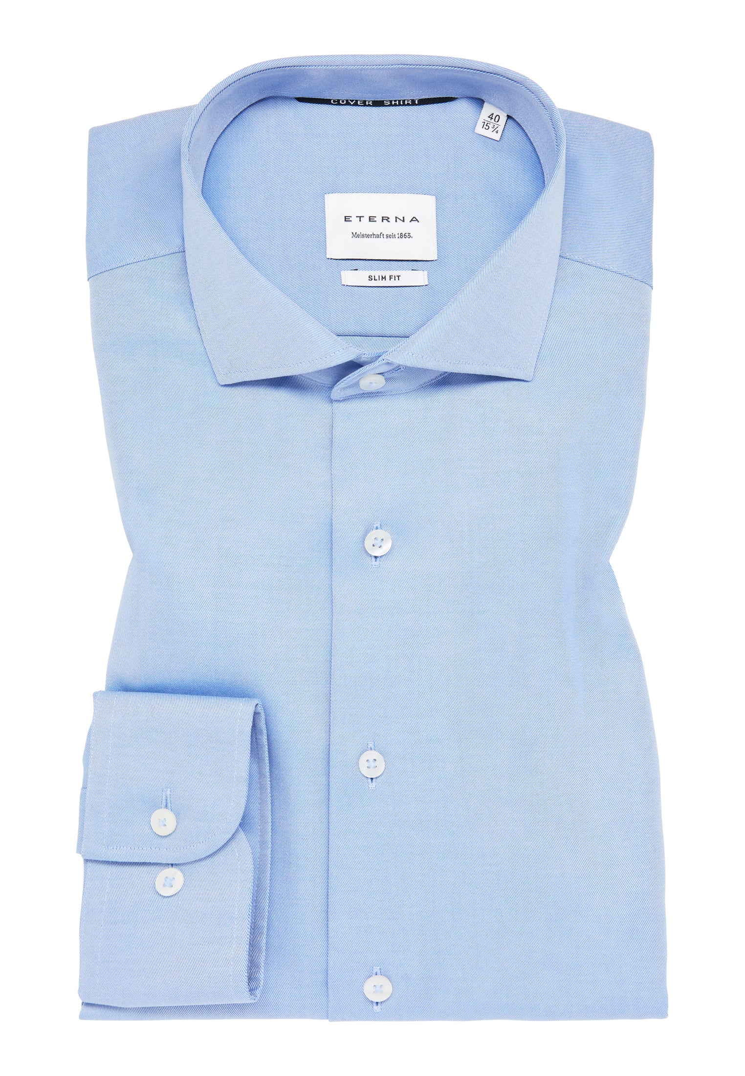 Camicia ETERNA Uomo Slim Fit, Manica Lunga - Azzurro Chiaro (Taglia 39) - 2