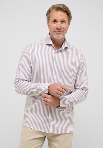 Soft Tailoring Striped Cotton/Linen Modern Fit