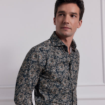 Soft Tailoring Printed Micro Cord Modern Fit