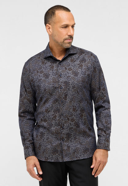 Soft Printed Indigo Shirt Modern Fit