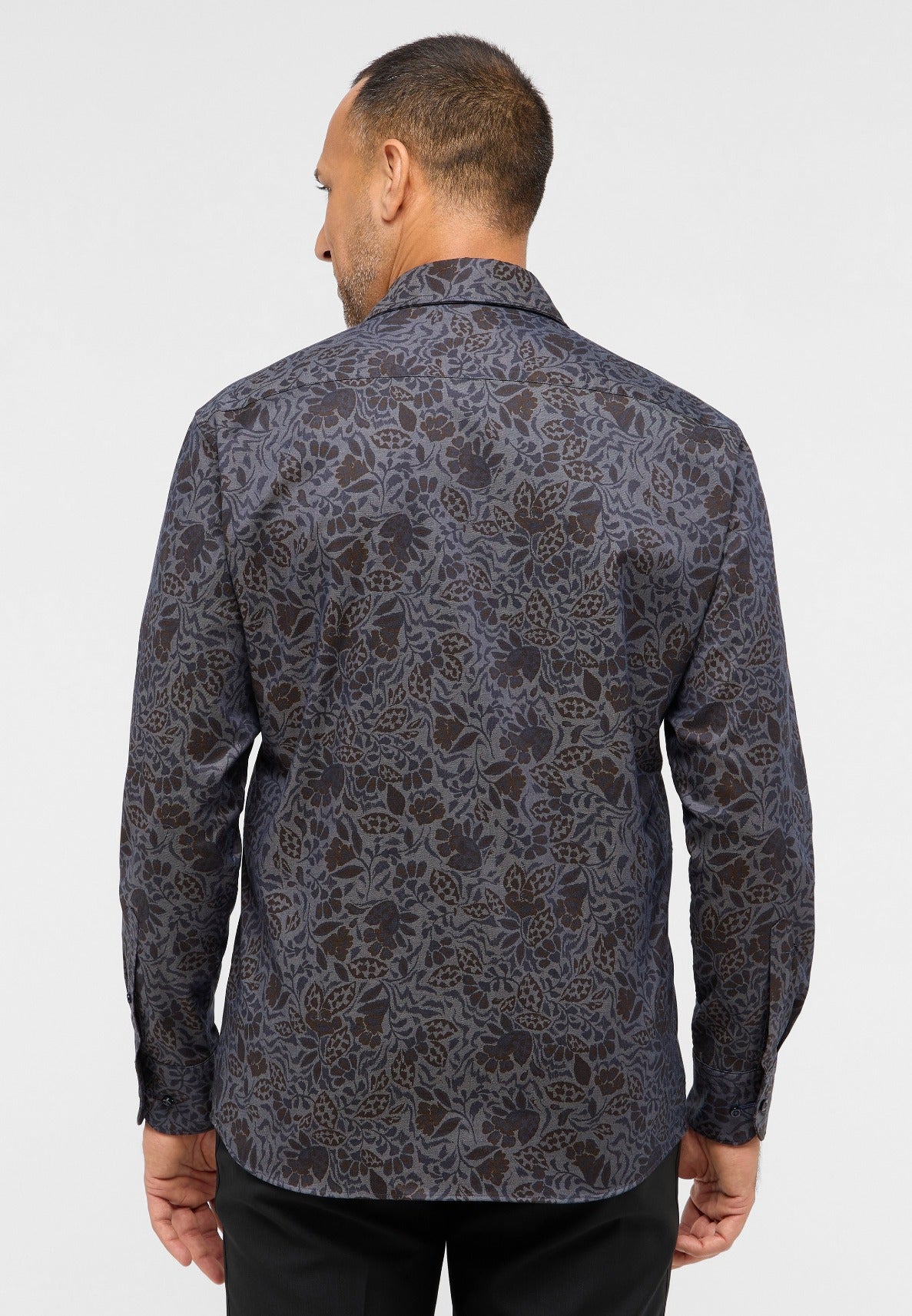 Soft Printed Indigo Shirt Modern Fit