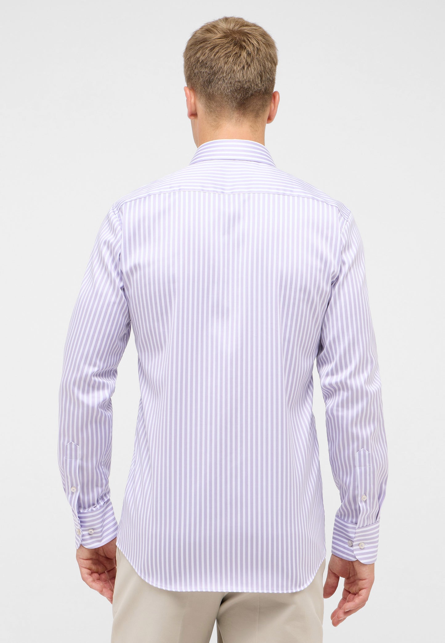 Striped Satin Weave Slim Fit