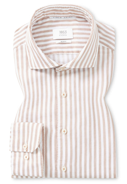 Soft Tailoring Striped Cotton/Linen Slim Fit