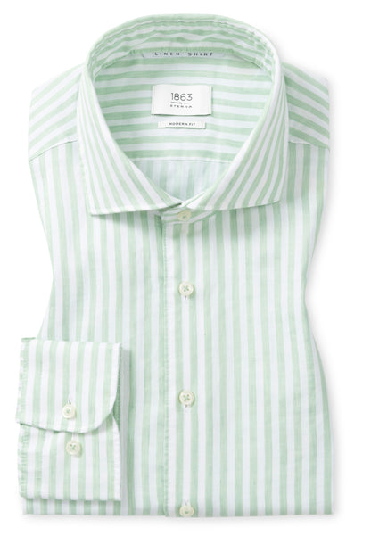 Soft Tailoring Striped Cotton/Linen Modern Fit