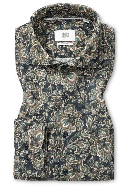 Soft Tailoring Printed Micro Cord Modern Fit