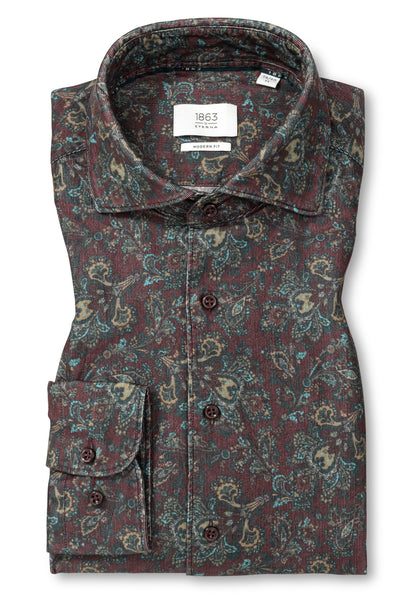 Soft Tailoring Printed Micro Cord Modern Fit